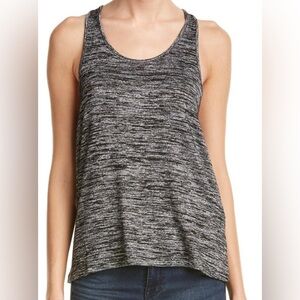 Rag & Bone Jean Black Gray Space-Dye Racerback Tank Top | Size Small